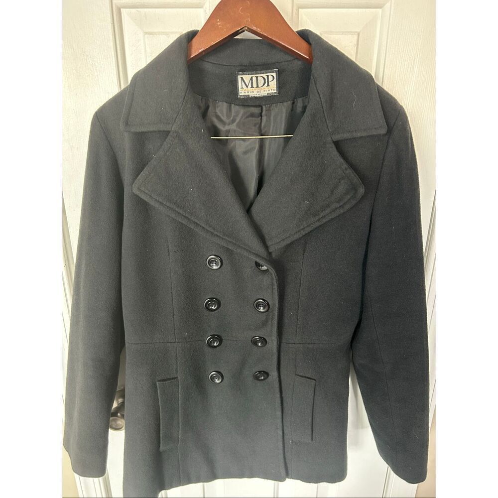MDP Mario De Pinto Size s/m Black Wool Blend Coat Jacket Women Winter